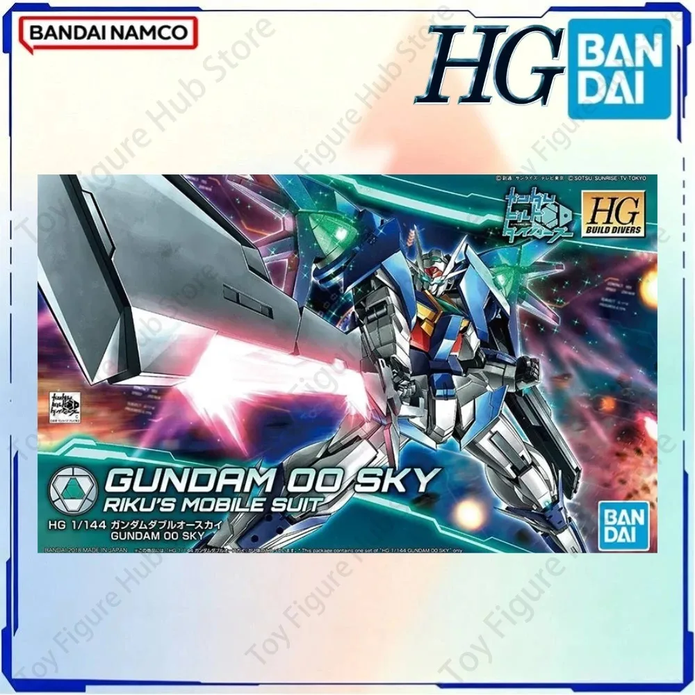 BANDAI Oficial Genuino en Stock Kit de Modelo Gundam Figura HG 1/144 00 Sky Build Divers Kit de Construcción Gunpla Juguete de Anime de Acción