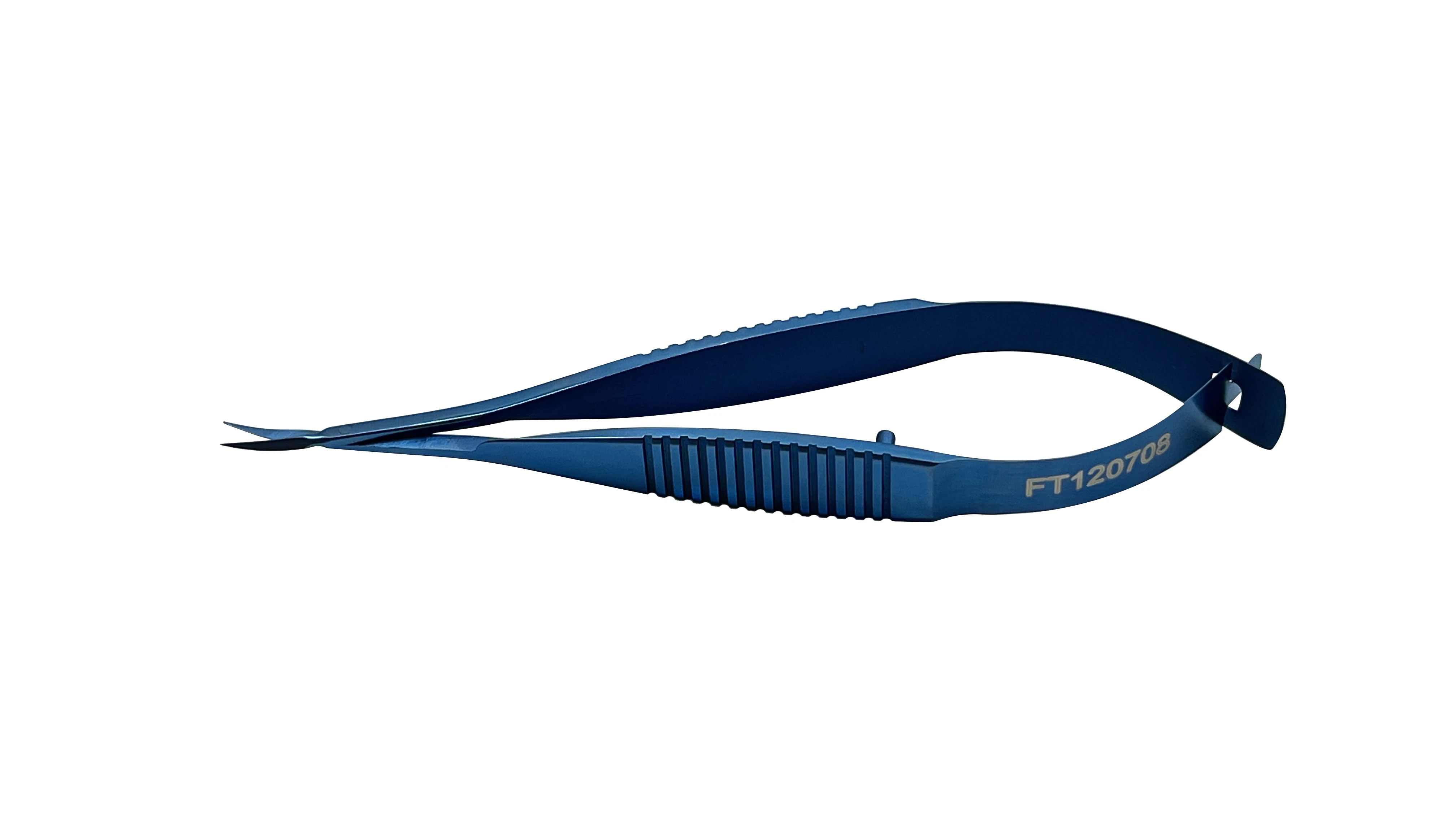 أدوات طب العيون نصائح مدببة حادة. شفرات منحنية 7.5 ملم، 9.5 ملم من المحور إلى الطرف، بطول 82 ملم #2