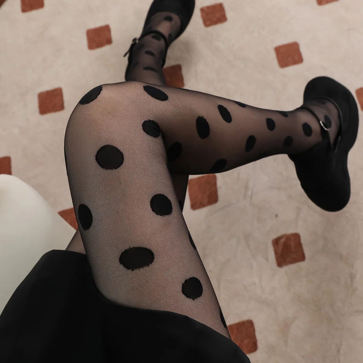 Summer Women Thin Sun Protection Polka Dot Pantyhose Sexy Base Tights Match Dresses Daily Outdoor Wear Pantyhose