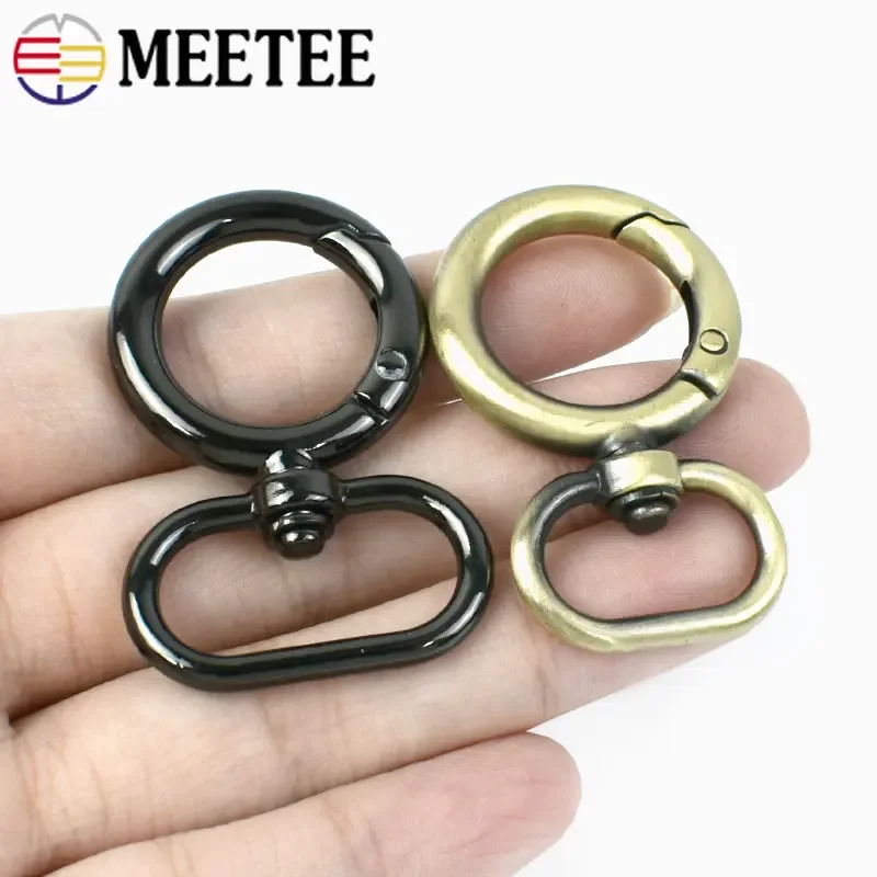 5/10Pcs 20-38mm Metal Swivel Lobster Clasp O Snap Ring Spring Buckles Keychain Clip Hook Bags Strap Webbing Hardware Accessories