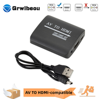 AV TO HDMI-compatible Adapter 1080P Video Composite Converter AV2HDMI-compatible RCA To HDTV CVSB L/R Video Scaler Converter Box