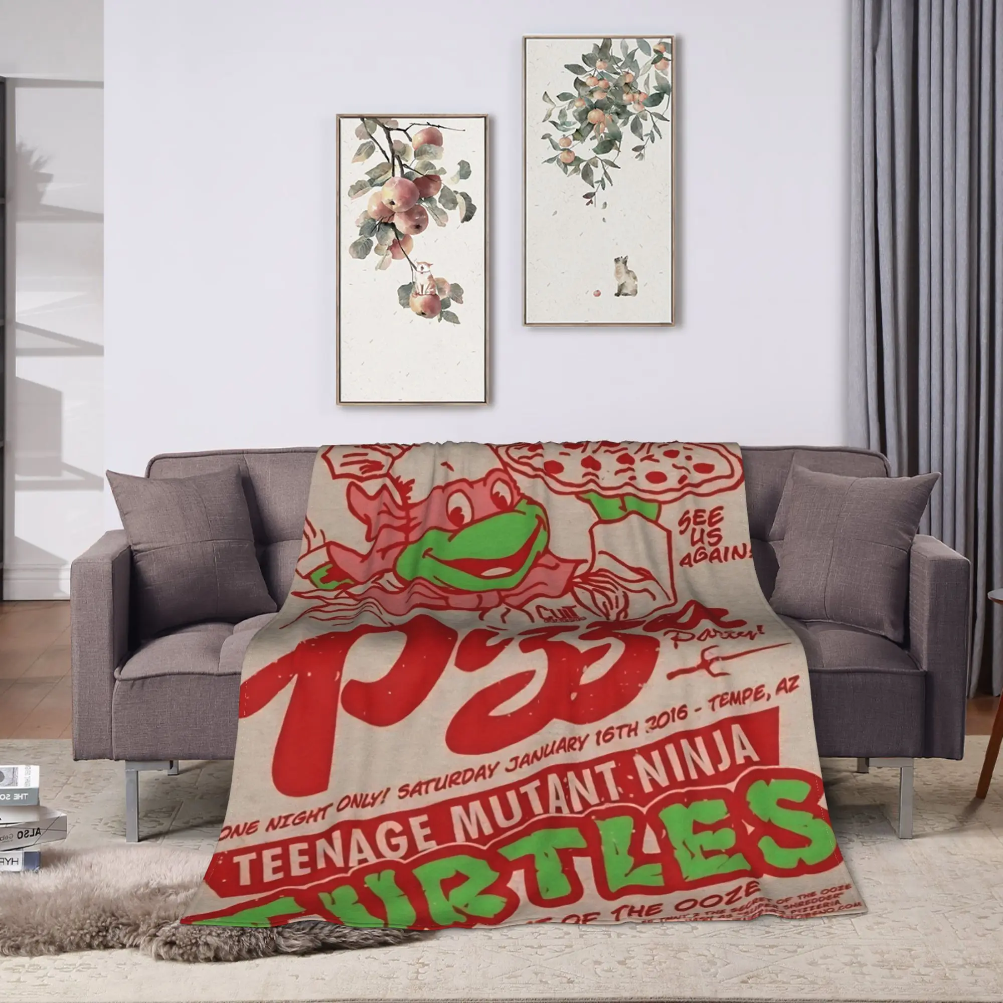 TMNT Game  Super Soft Blankets  Picnic Plush Throw Blanket Novelty Home Decor Flannel Bedspread Sofa Bed Cover