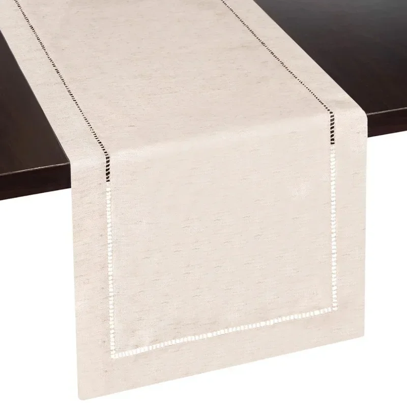 Tischläufer aus Leinen, Bauernhaus, 33 x 182,9 cm, Tischläufer, dekorativ für Esszimmer, Hochzeit, Party, Urlaub, Heimdekoration