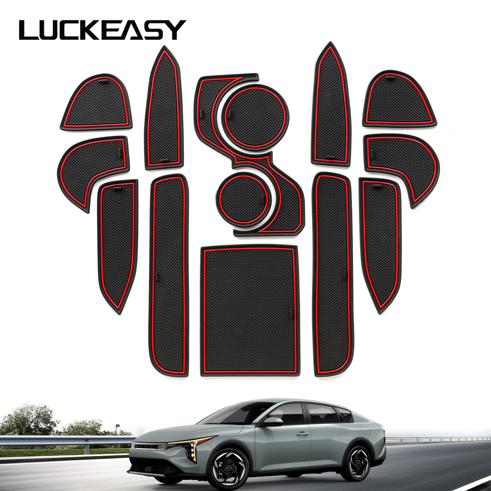 for Kia K4 2025 Car Gate Slot Mat Interior Accessories Non-Slip Mats Cup Holders Protective Pads