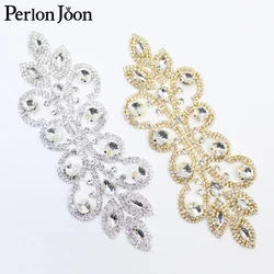 19*7.5cm DIY Crystal applique Rhinestone patches decoration for the wedding dress sewing Clothing Accessories YHZ003