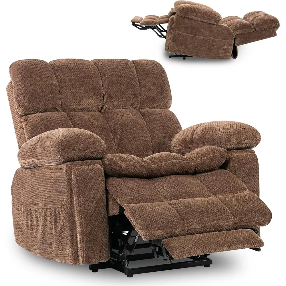 Kursi Recliner Power Lift Ukuran Besar dengan Sandaran Kepala yang Dapat Disesuaikan untuk Lansia, Kursi Recliner Dua Motor yang Dapat Direbahkan Sepenuhnya dengan Port USB