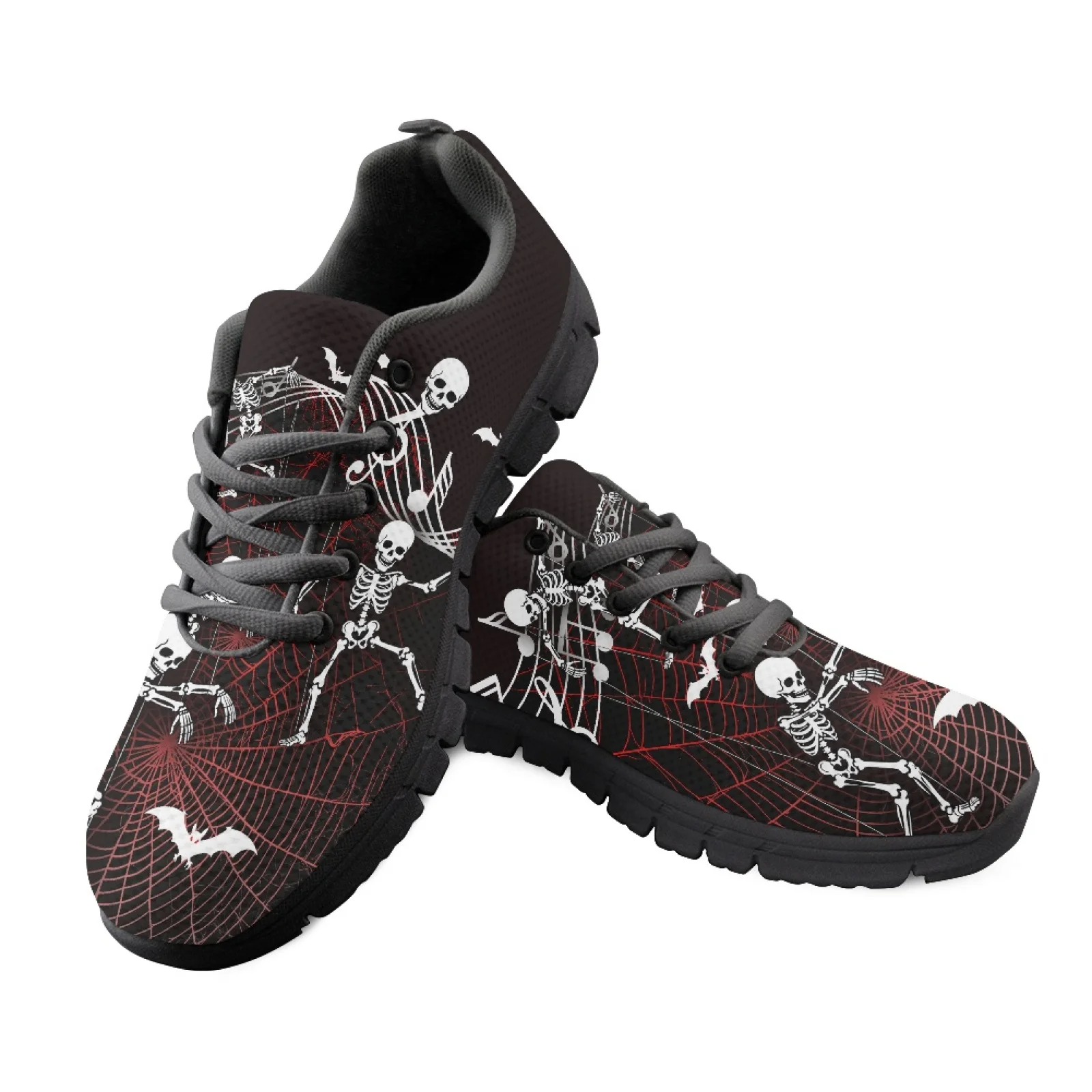 Coloranimal Skeleton Music Bat Womens Nursing Shoes for Women Comfortable Anti-Skid Athletic Sneaker for Travel