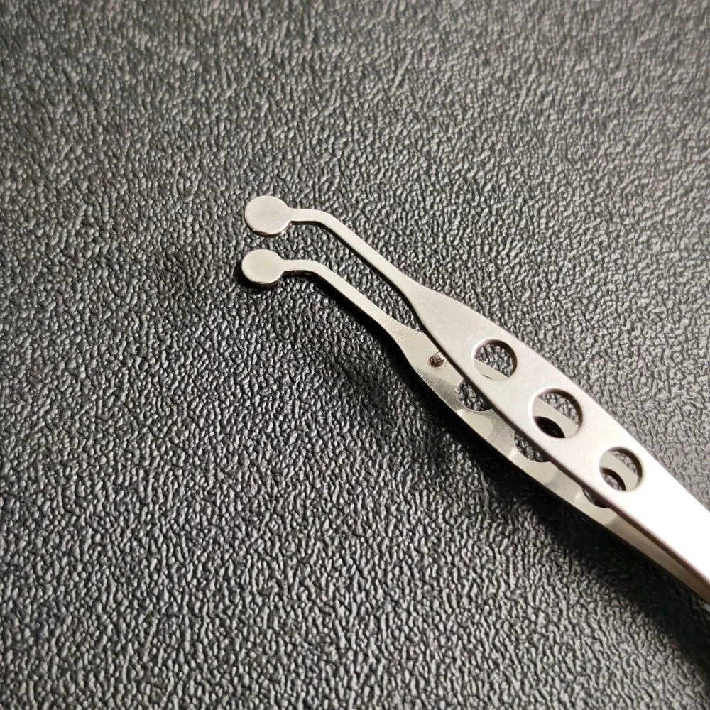 Round Head Meibomian Gland Forceps Stainless Steel Extension Compressor Eye Massage Forceps Eyelid Clip Meibum Expressor Tool
