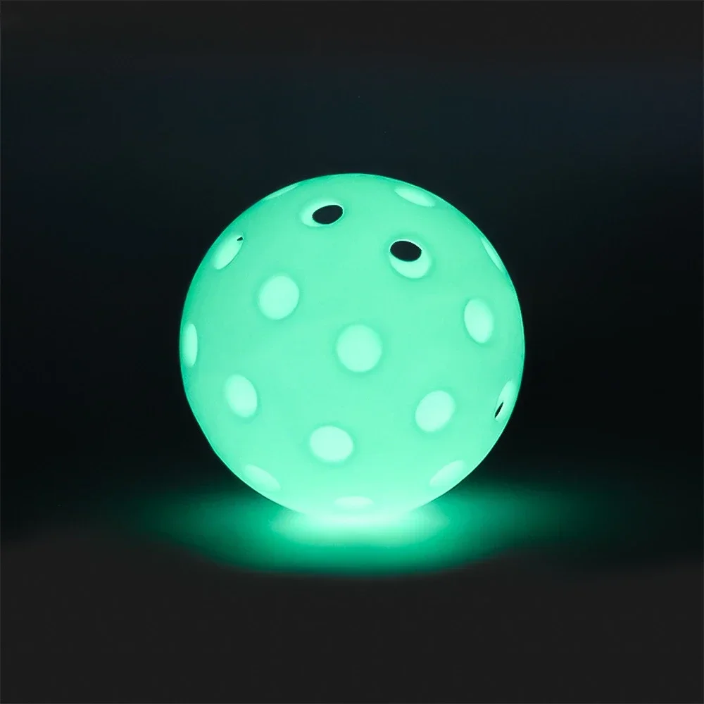 6PC 74MM 40 Holes Luminous Pickleball Durable Multicolor Elastic Tennis Glow In The Dark PE Ball Indoor Outdoor Competition Ball