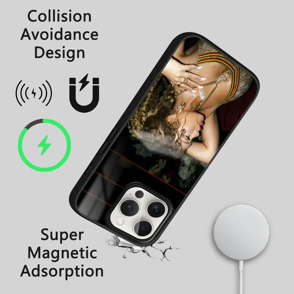 L-Lattos Singer حافظة هاتف عصرية لهاتف آيفون 17 16 15 14 13 12 11 Pro Max Plus Mini Magsafe مرآة لاسلكية مغناطيسية Funda