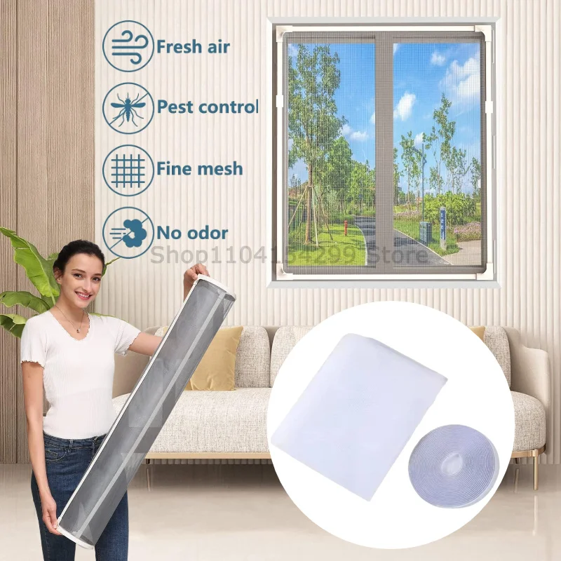 Self Adhesive Fine Mosquito Net  Repair Tape Polyester Mosquito Net Window Mosquito Nets with Easy Installation Invisible Mesh