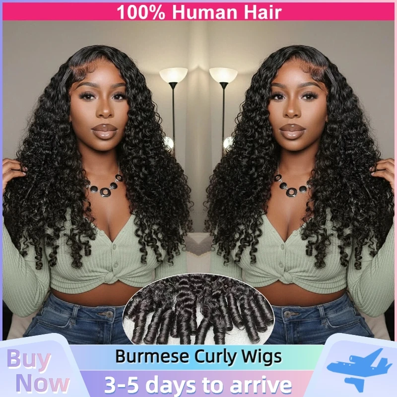 

Бирманский вьющийся 30 40 дюймов 13x6 HD Парик фронтальной части шнурка Человеческие волосы Предварительно выщипанные для женщин 13x4 Парики фронта шнурка Глубокая волна со спиральным концом
