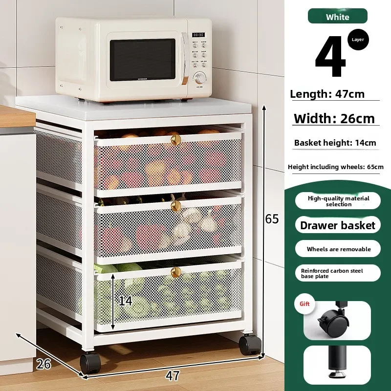 Keuken groentemand, uitneembare, van vloer tot plafond reikende fruit- en groentenopbergmand, grote capaciteit, gelaagde plank