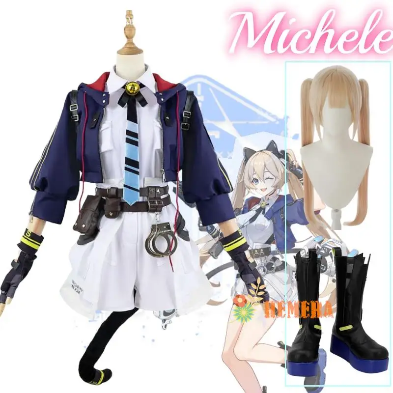 Michele Anime Game CalabiYau Costume Women Clothes And Wig Shoes Cosplay Inquisitor Full Of Vitality Women Halloween Costumes