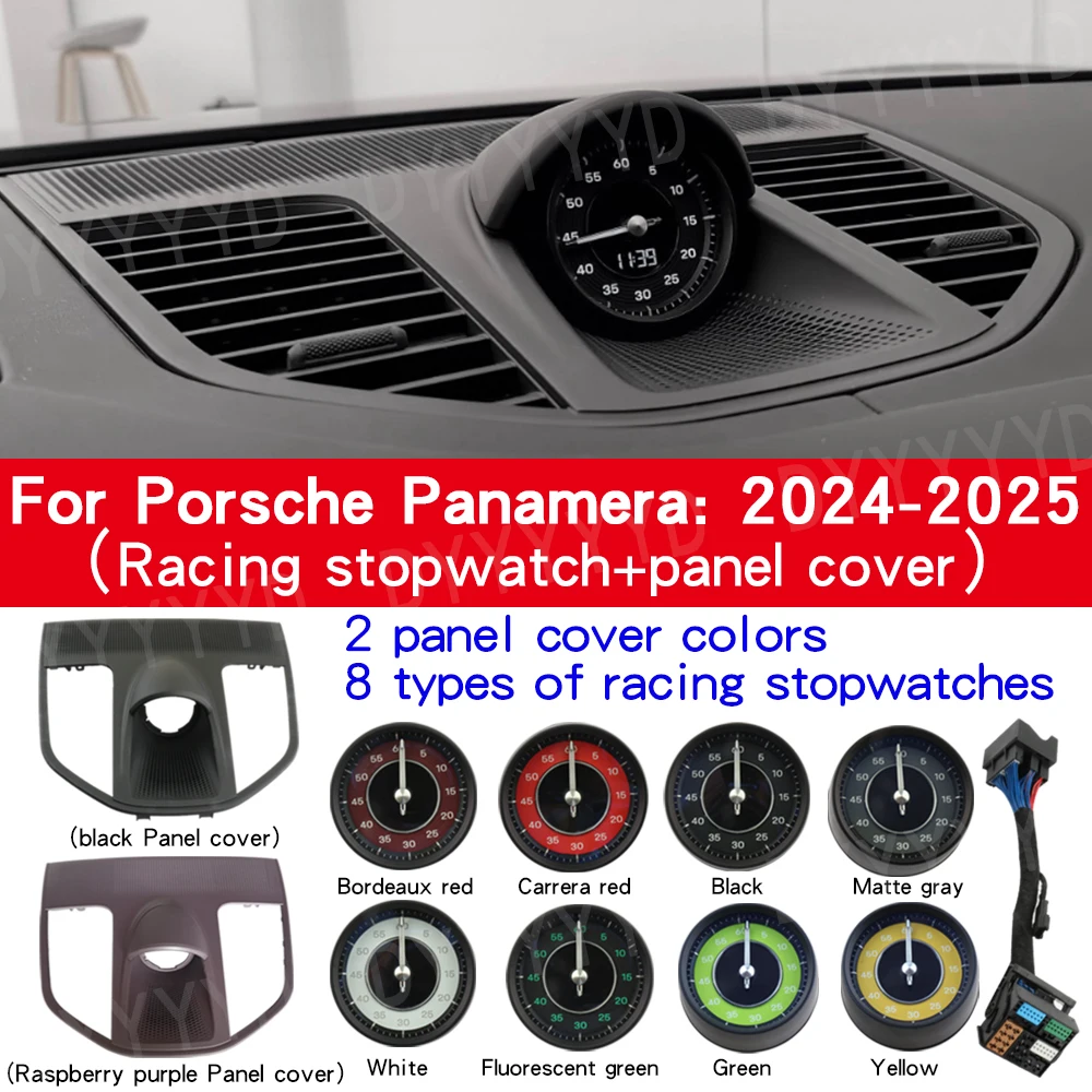 For Porsche Panamera 976 971 Stopwatch Clock 2024-25 Center Dashboard Compass Cover Time Stopwatch Chrono Clock Car Accessories