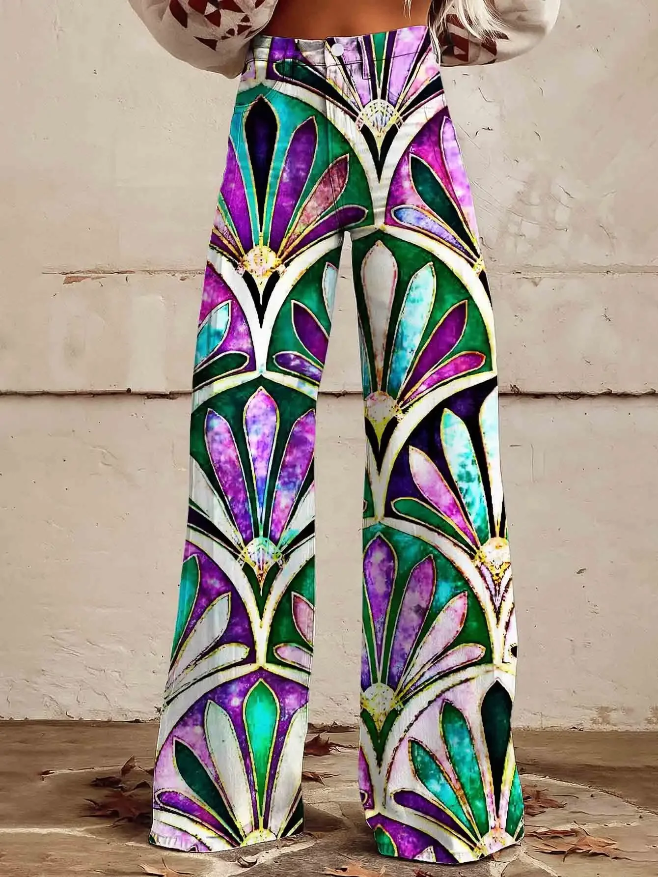  New Women's Jeans Imitation Denim Fabric Casual Fashion Comfortable Pattern Diverse Pants.Anti wrinkle casual wear