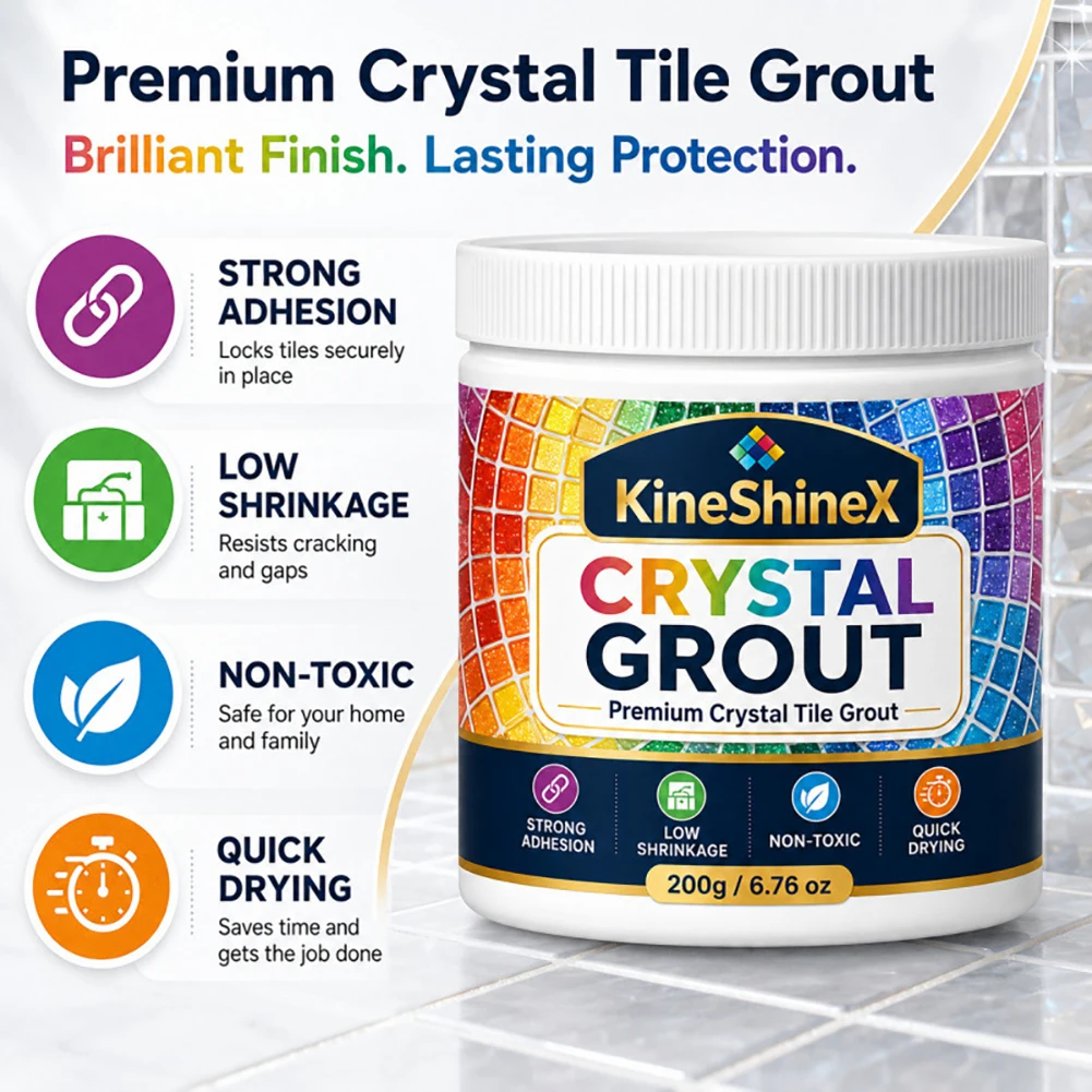 Mosaic-Craft Tile Grout Paste High-Strength Aterproof Crystals Tile Grout Glass-Mosaic Strong Adhesion Grout DIY Projects