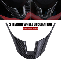 Car Steering Wheel Trim Decoration Carbon Fiber ABS Steering Wheel Panel Cover Trim for Mazda 3 Axela 2014 2015 2016