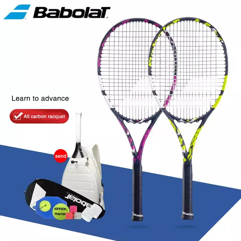 Ракетка для тенниса Babolat углеродная, Легкая теннисная ракетка для взрослых, мужское и женское нескользящее оборудование для спорта с рюкзаком