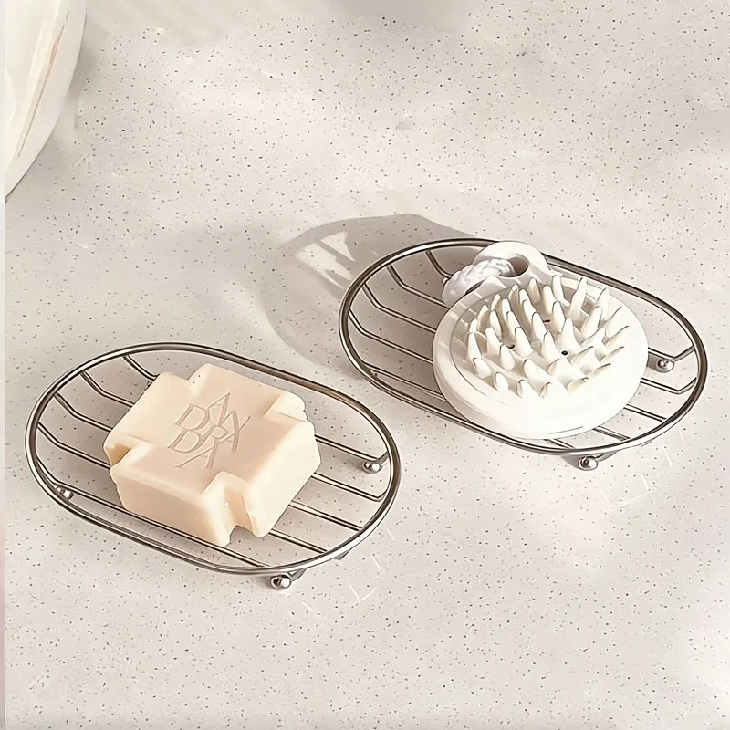 1/2/3/4/5 piece stainless steel soap box drain rack for household use, non perforated bathroom, high-end toilet soap box