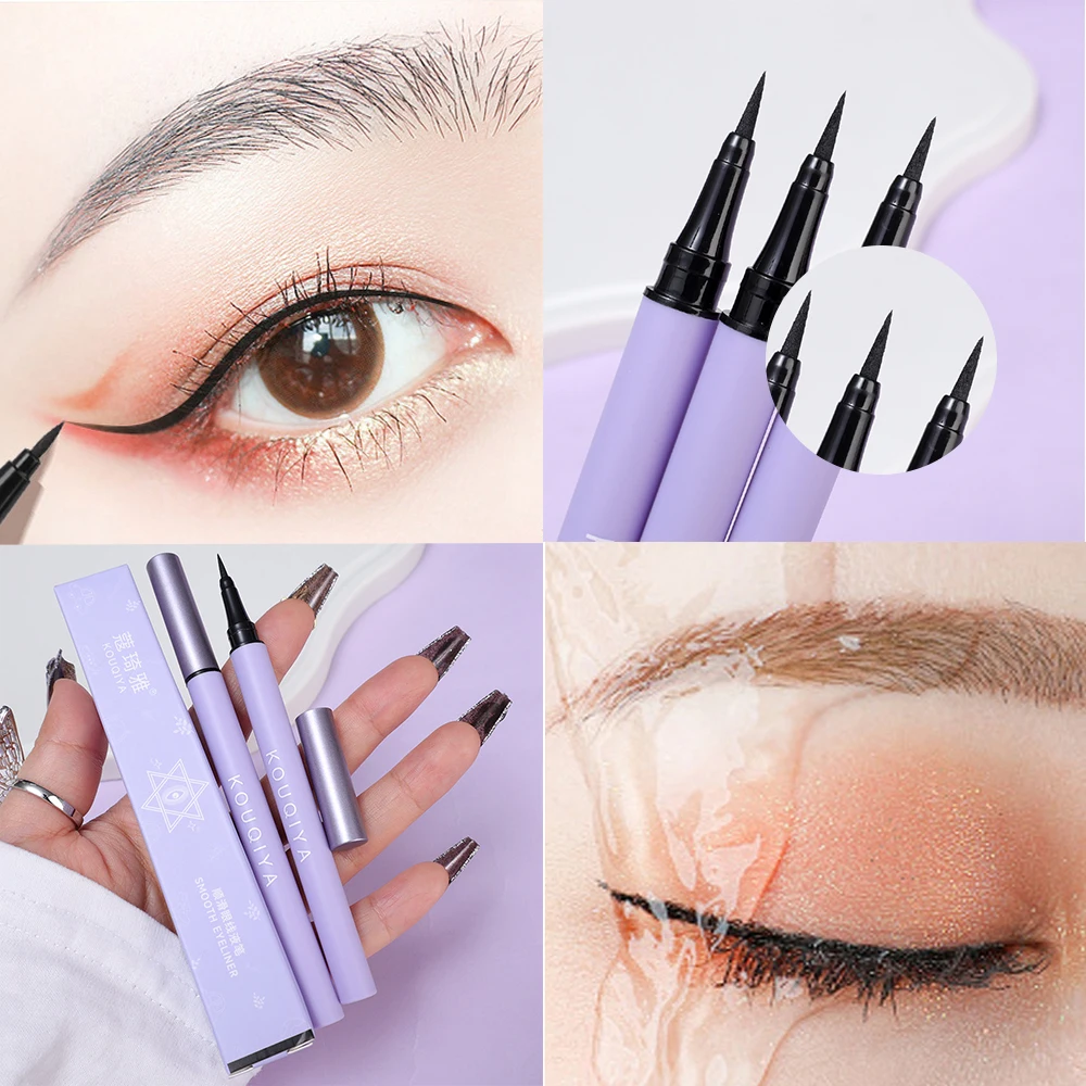 Eyeliner liquido nero penna Eyeliner impermeabile opaca Ultra Fine a lunga durata penna per trucco naturale senza sbavature ad asciugatura rapida bellezza