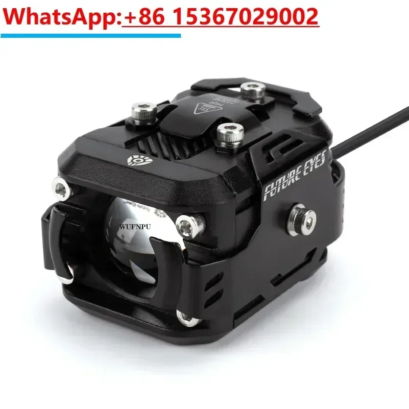 Motorcycle spotlights, strong LED road lights, low and high beams with lens, external flash, fog lights