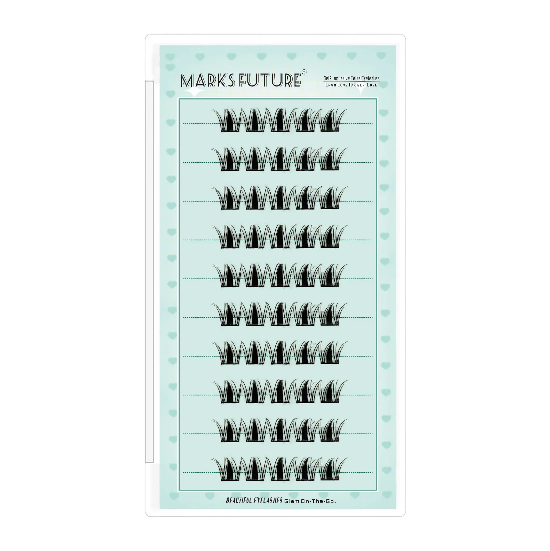 Marks Future Self-Adhesive False Eyelashes, Comic Angel Style, 50 Pieces, Large Capacity, Eyelashes with Thin Black Stems, Korean and Japanese Style. Ultra-Dense but Natural, Lively and Curly, Pure and Suitable for Photography Parties, Suitable for Daily Use. Beginner-Friendly Length 10-14 Millimeters.
