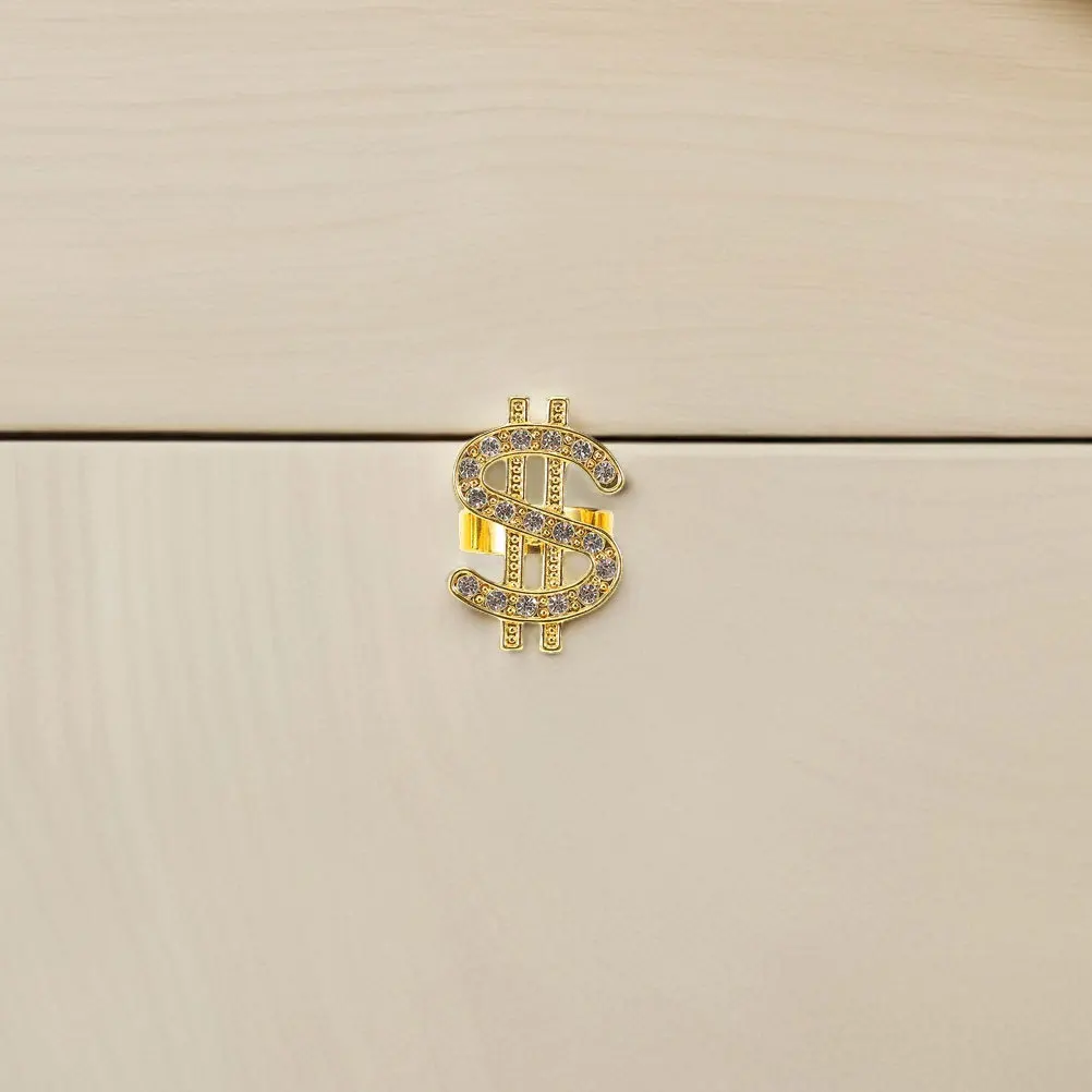 6 قطعة حلقات تسجيل المال تألق بلينغ الهيب هوب زي حفلة مغني الراب تأثيري اكسسوارات بيان فنجر الفرقة بيان الدائري