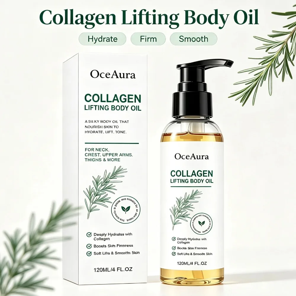 120ml Collagen Lifting Body Oil Rosemary Silky Nourishing Body Serum Oil Deep Hydration Boost Skin Firmness Smooth Skincare