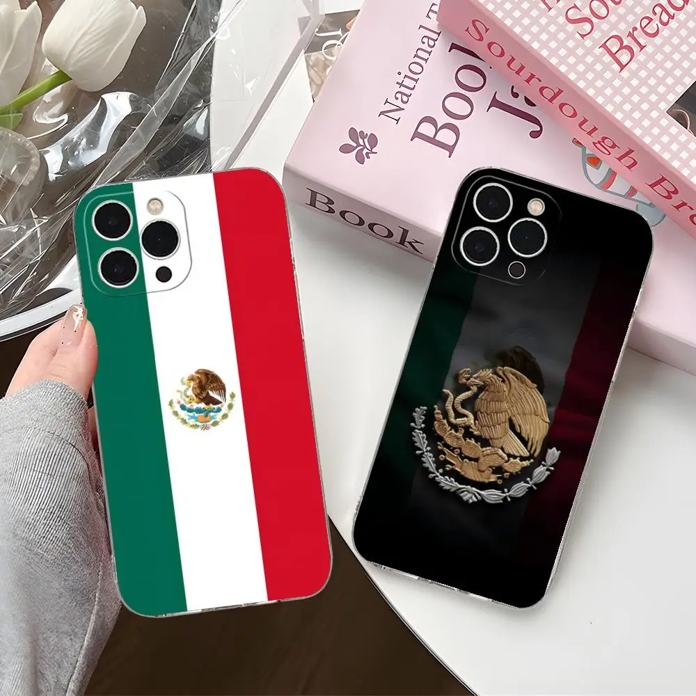 

Чехол для мобильного телефона с флагом Мексики для iPhone 17 16 15 14 13 12 11 X XR XS Air Pro Max Plus Mini, прозрачный, цветной