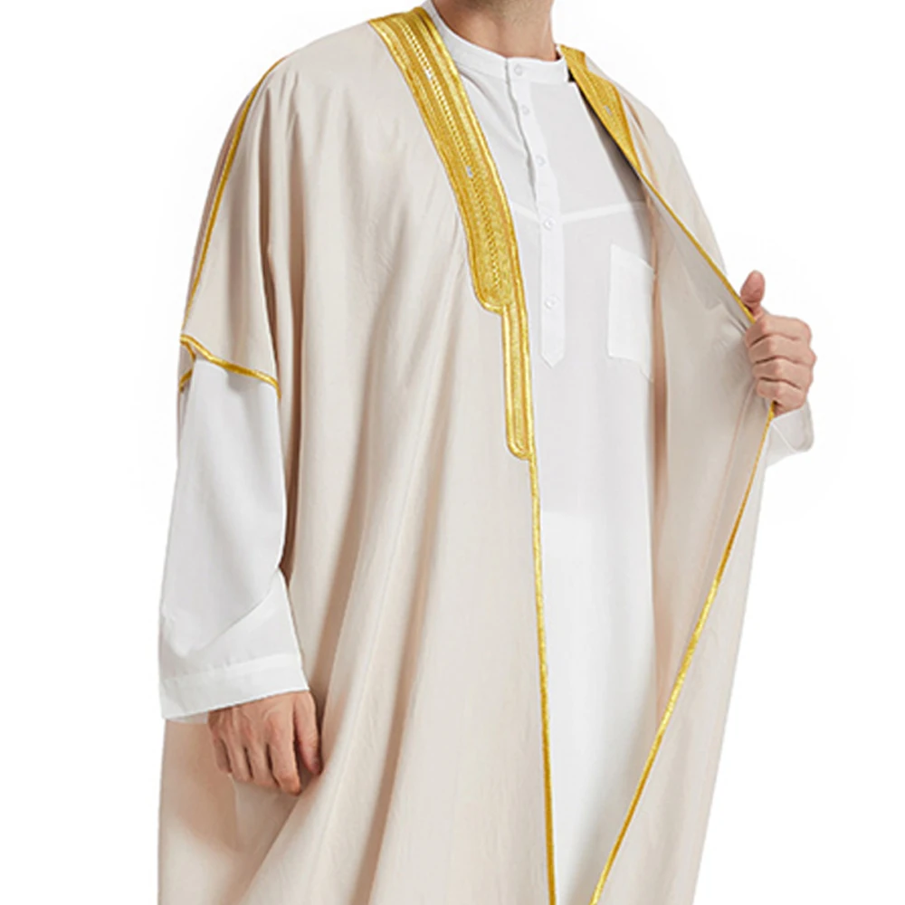 

Muslim Arab Men Kimono Robe Eid Ramadan Islam Clothing Saudi Turkey Open Abaya Dress Djellaba Dishdasha Dubai Jubba Thobe Kaftan