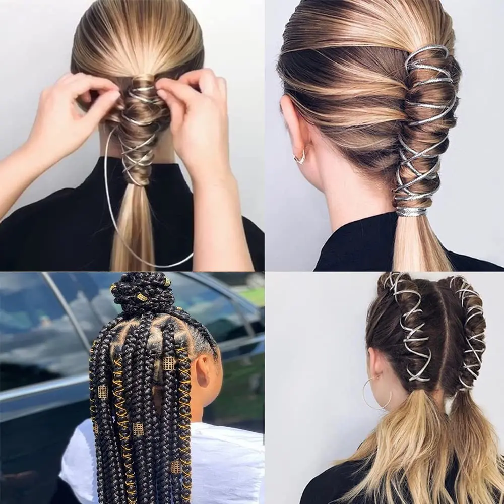 Corda per capelli Dreadlock fai da te in oro argento da 5 m Boho Kids Craft Accessori per capelli non groviglio