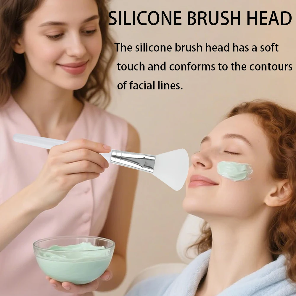 3/4 Uds. Cepillo de silicona para mascarilla Facial, herramienta de aplicación de silicona suave para mascarilla Facial de arcilla y barro, espátula para mascarilla Facial reutilizable, herramientas de belleza