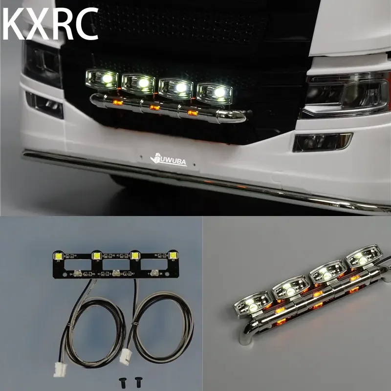 KXRC LED Front Face Spotlight PCB Lamp 7V for 1/14 Tamiya RC Truck Trailer Scania 770S 6X4 56368 Car Accessories DIY Parts