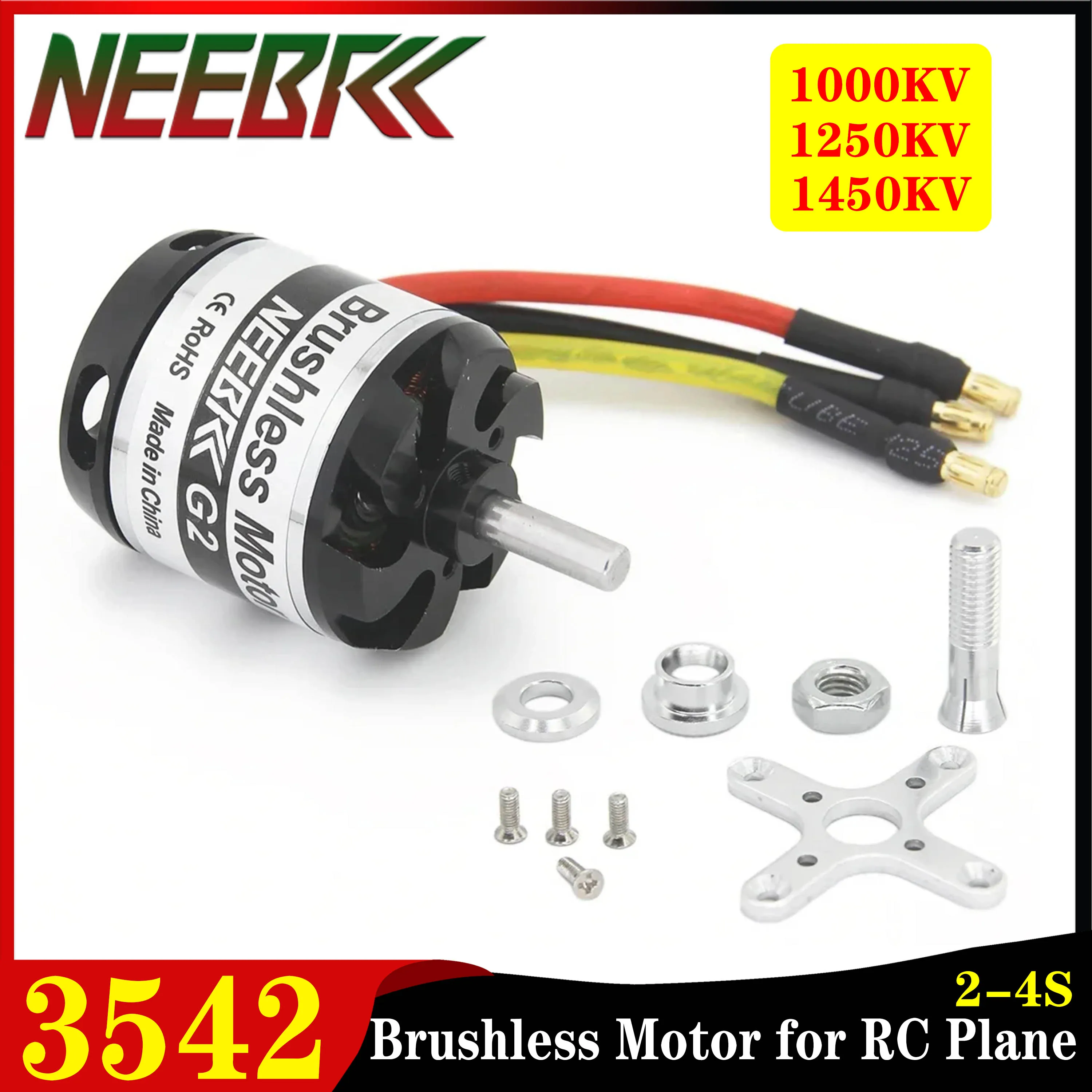 

NEEBRC 3542 1000KV 1250KV 1450KV Outrunner Brushless Motor 2-4S for RC Fixed-wing Quadcopter Airplane Drone Plane Model Parts