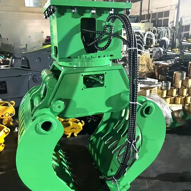 360 degree rotating excavator hydraulic disassembly sorting grab logs