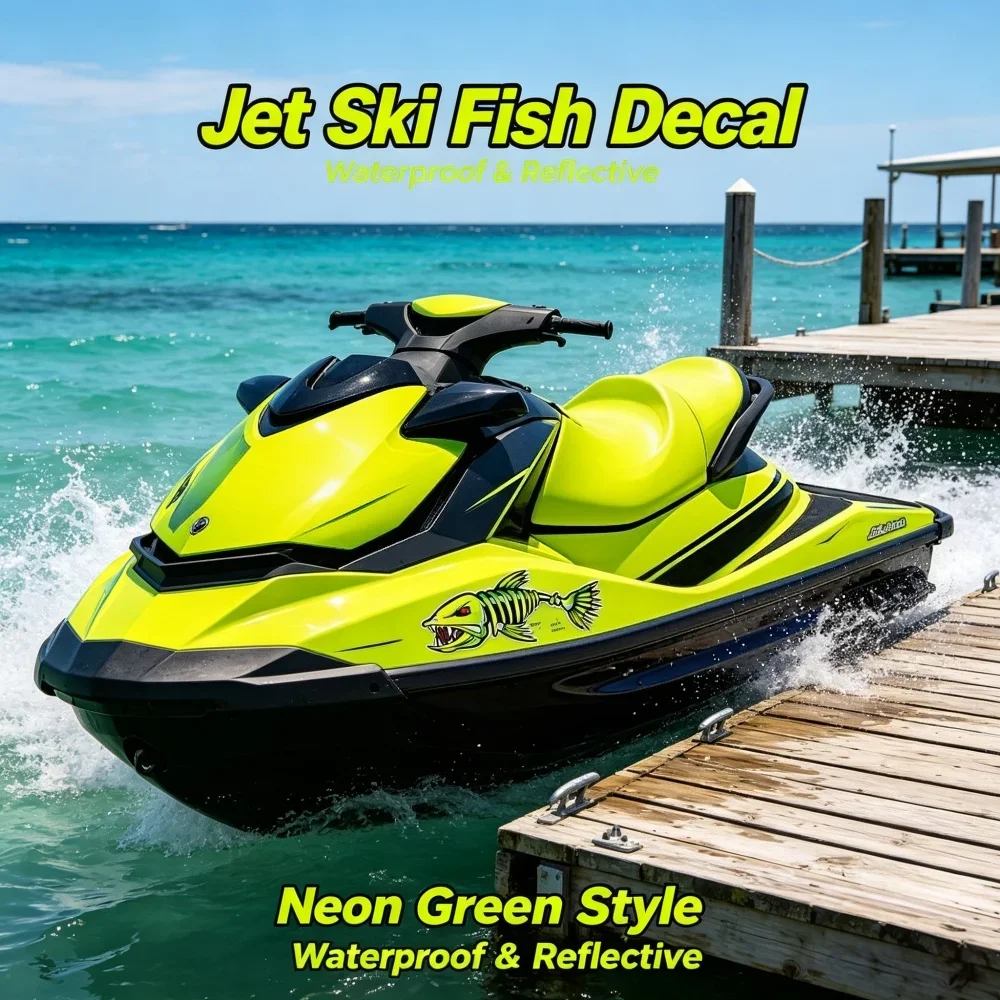 Jet-ski Stickers Fishbone Sticker Vinyl Patriotic Flag Kayak Fishing Boat Decal Luya Boat Fish Boat Sx-R ST Ultra160 160l X310