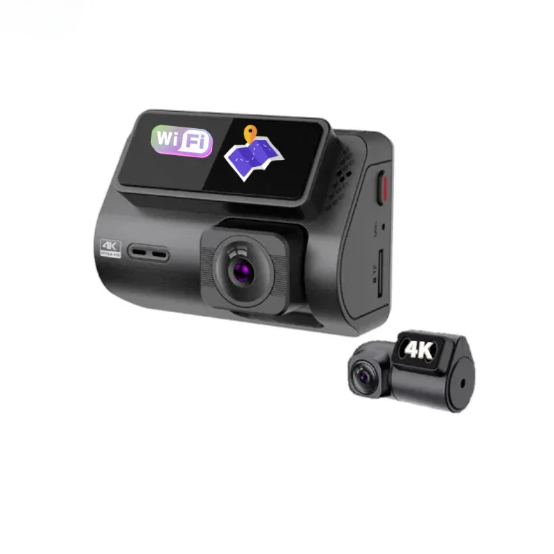 4k+4K Dashcam With Wifi Gps Car Dvr 2 Camera Mini 4k Sony Dash Cam Dual Lens Front And Rear Dash Cam