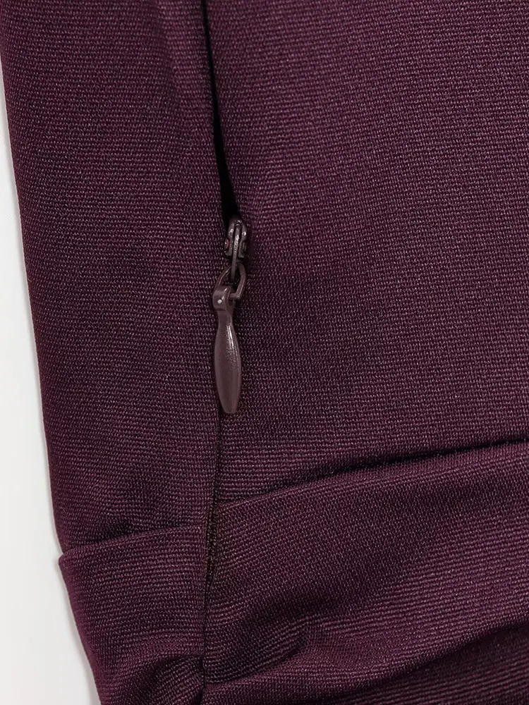 NLZGMSJ Casual Chic mujer Cami vestido sólido con cuello en V cremallera pliegues sin mangas Vestidos largos moda 2025 otoño vestido plisado