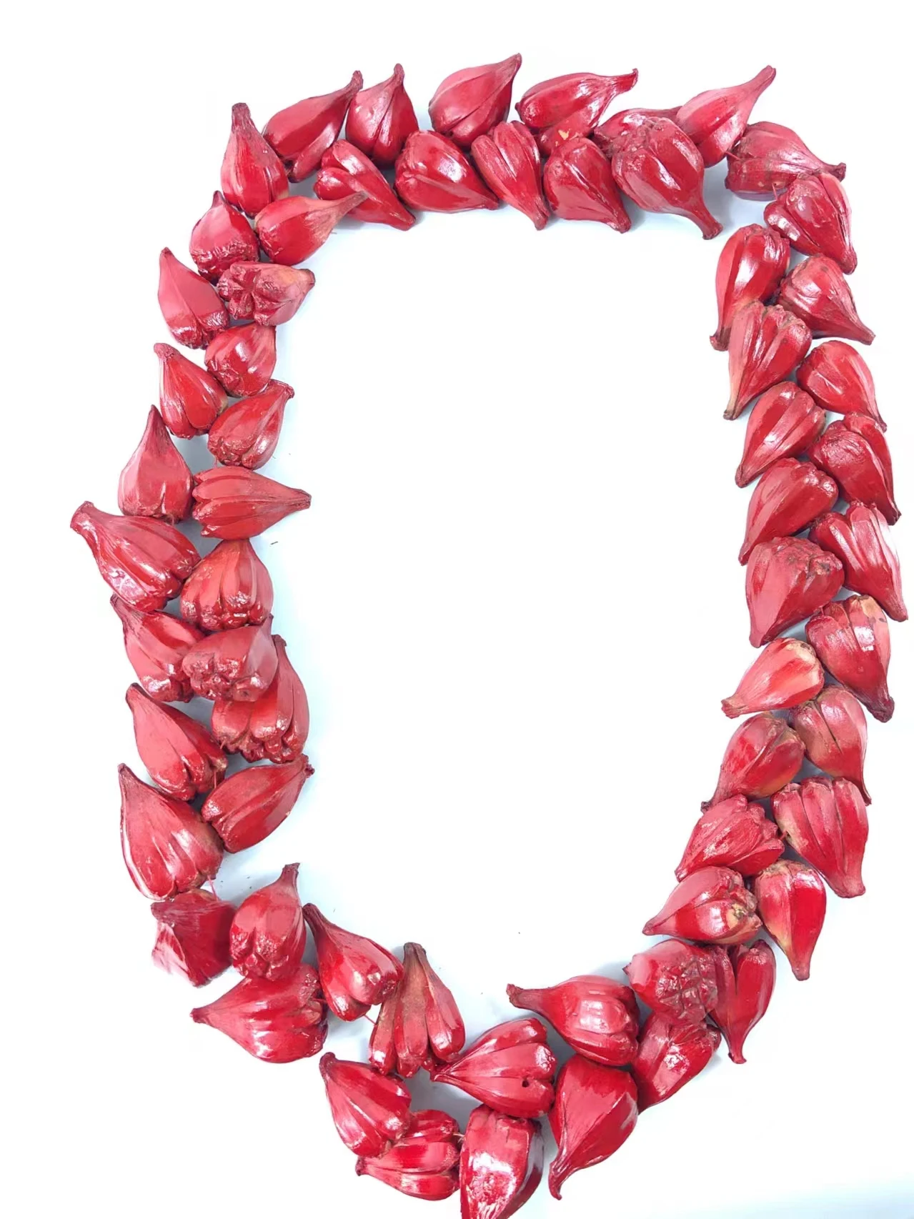 Collier Traditionnel Ula Fala Rouge Naturel Fait à la Main pour Homme et Femme, Accessoires pour Occasions Formelles, 100cm