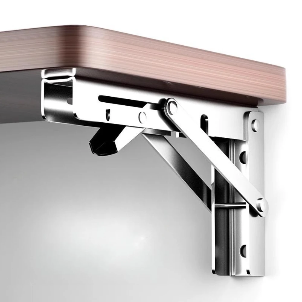 8 12inch 2pcs Heavy Duty Adjustable Folding Shelf Brackets Triangle Straight Billy Bracket Wall Mounted Bench Table with Screws
