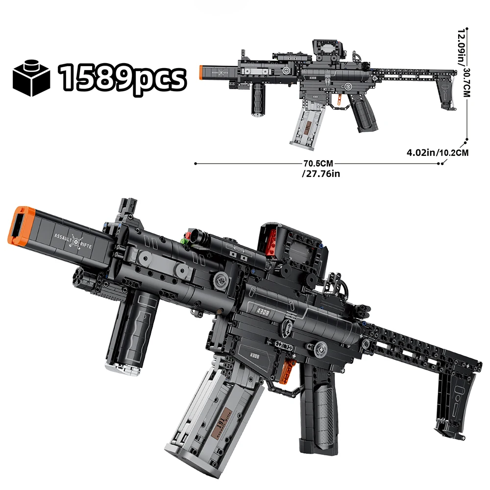 

Technical MCX Assault Rifle Building Blocks, 1589pcs Military Gun Model Toy, 3D Creative Collectible Bricks, Hobbyist Men Gift