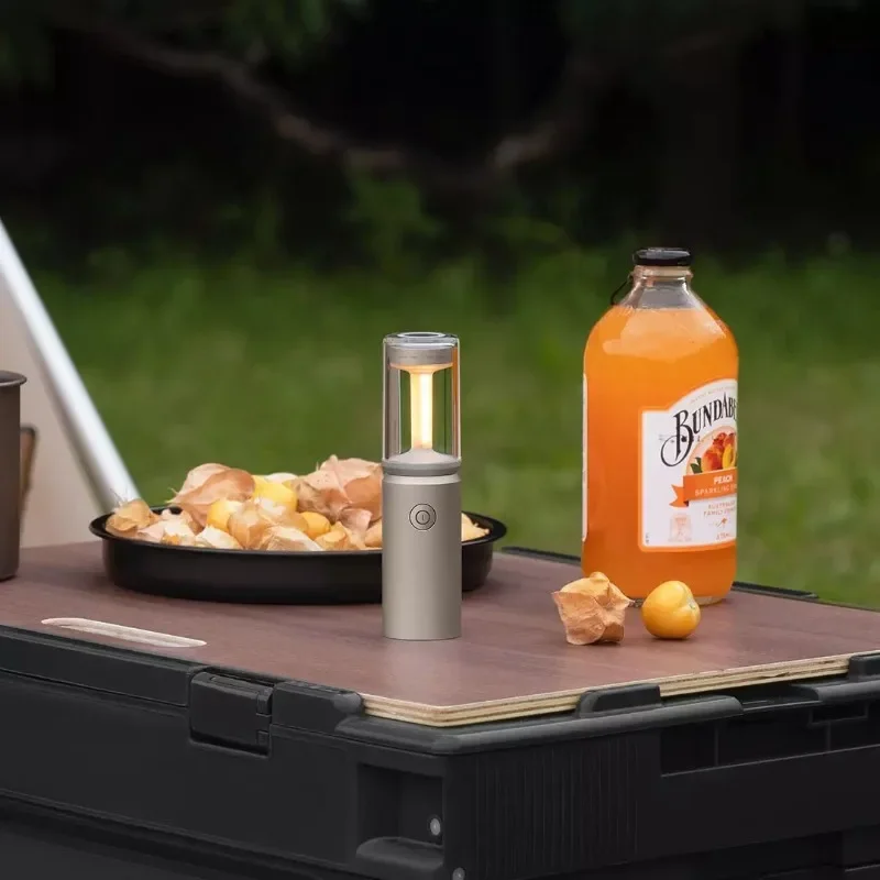 Rechargeable Camping Light Flashlight Desktop Atmosphere Garden Magnetic Tent Light Portable Removable Silicone Lid Flame Lamp