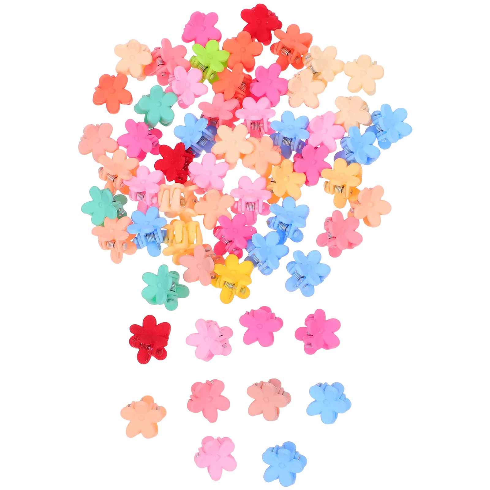 

60 матовых заколок для волос с цветочным узором для девочек, легкие, нескользящие, с удобным захватом, миниатюрные, стильные аксессуары для волос