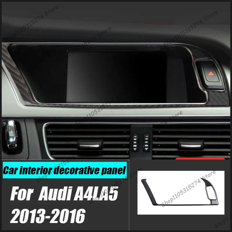 Navigation Outer Frame Safety Warning Light Frame , for Audi A4LA5 Interior Modification Carbon Fiber Decorative Stickers