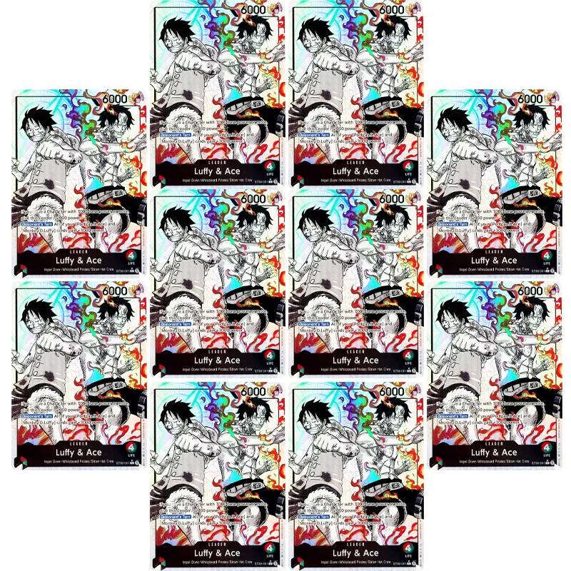 Tarjeta Coleccionable de One Piece, Luffy y Ace (Paralelo) - Mazo Inicial EX: Luffy y Ace ST-30, Tarjetas de Juego de Anime con Texturas Grabadas