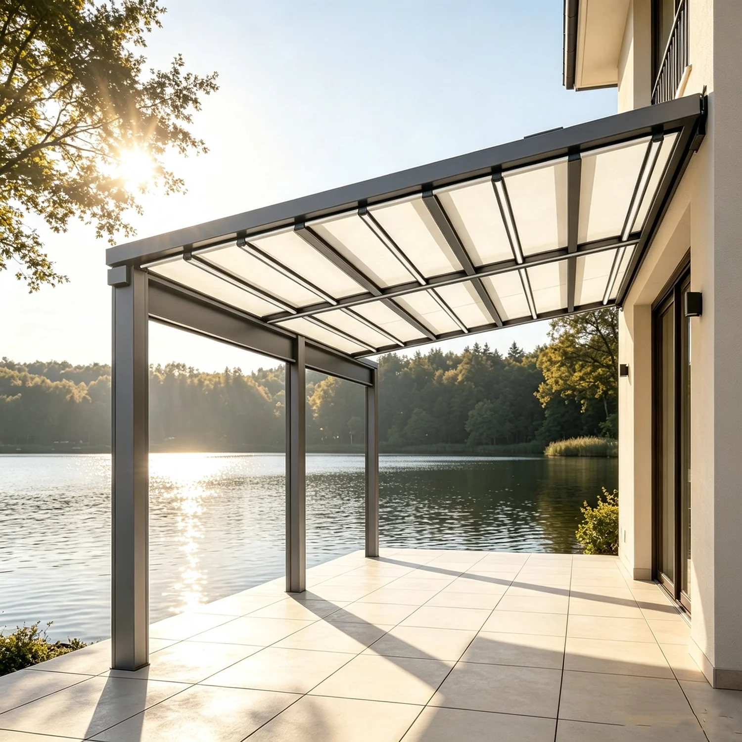 Carpa Plegable Motorized Retractable Awning Canopy Outdoor Pergola with Wind Rain Sensor Waterproof Shade Courtyard Garden