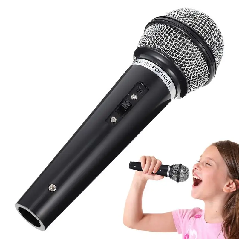 Microphone Kids Prop Fake Play Pretend Costume Mic Plastic Karaoke Props Childrens Cosplay Toddler Wireless News Reporter