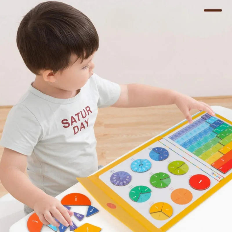 Magnetic Fraction Disc Demonstrator Cognitive Addition and Subtraction Math Teaching Aids