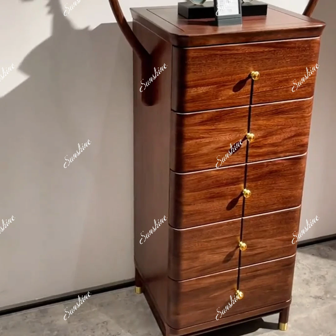 Living room solid wood six-bucket cabinet, bedroom storage cabinet, five-drawer cabinet
